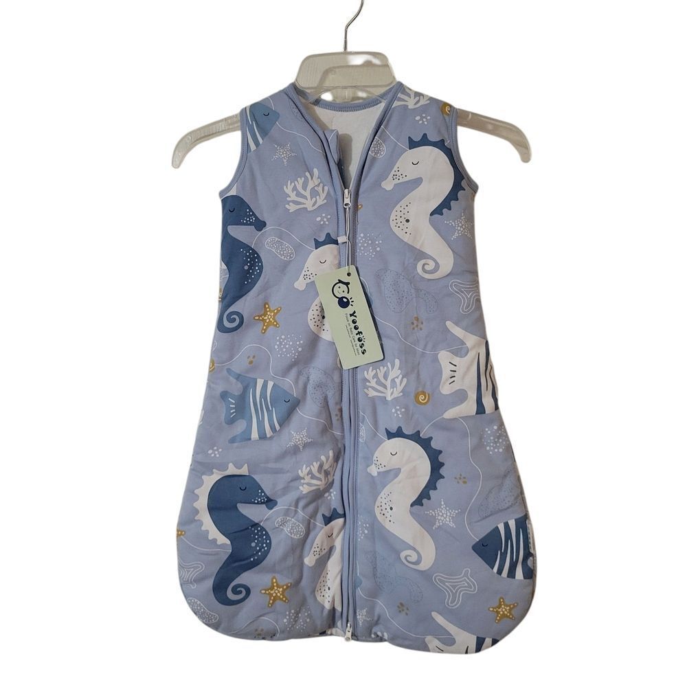 Blue Seahorse Nightgown Pajamas Sleeveless